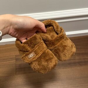 UGG Tan Fuzzy Baby Booties bixbee